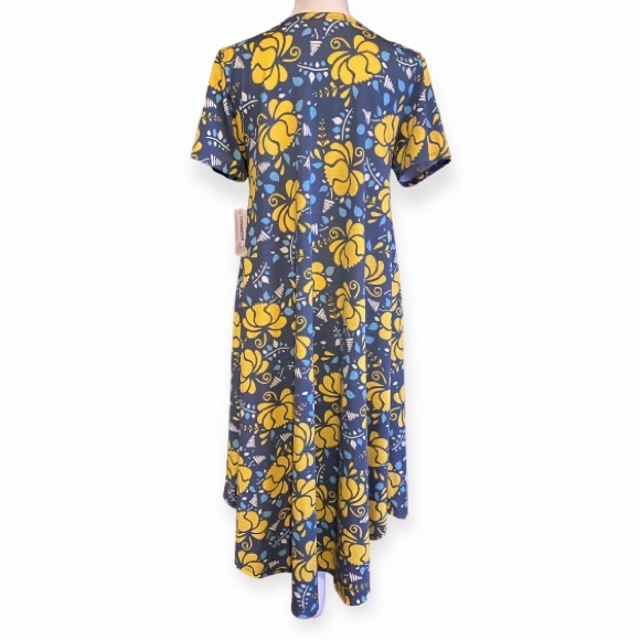 LulaRoe Carly Blue and Yellow Floral Swing Dress Size XXS - Picture 8 of 12